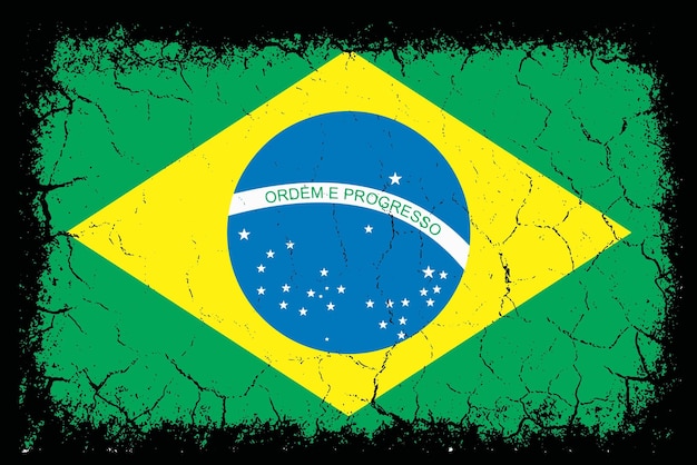 Vetor bandeira brasileira grunge textura patriota