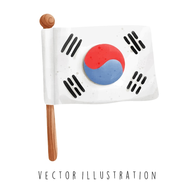 Vetor bandeira coreana.