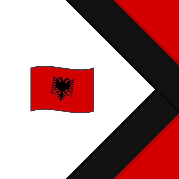 Vetor bandeira da albânia fundo abstrato modelo de design banner do dia da independência da albânia post de mídia social desenho animado da albânia