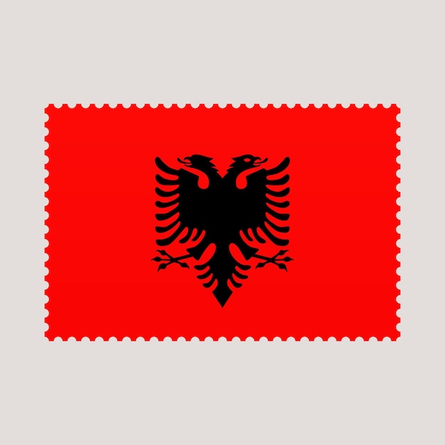 bandeira da albania ilustração vetorial de selo postal bandeira nacional isolada em fundo claro