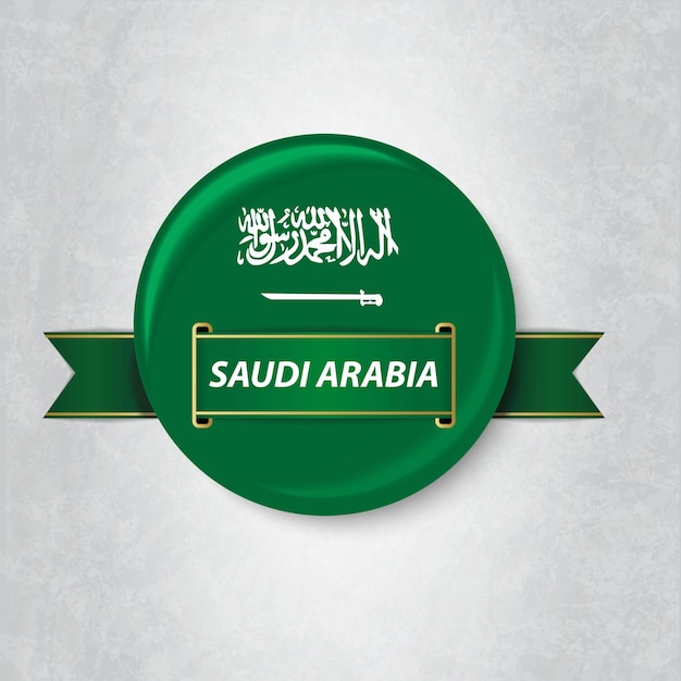 Bandeira da arábia saudita em um círculo