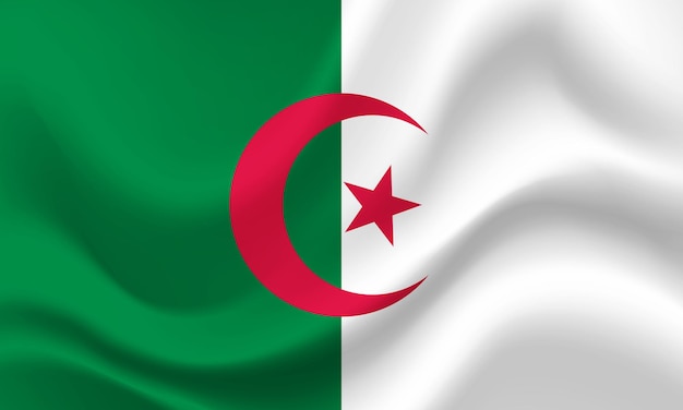 Bandeira da Argélia Ilustração da bandeira da Argélia Cores oficiais e proporção Ícone da bandeira da Argélia
