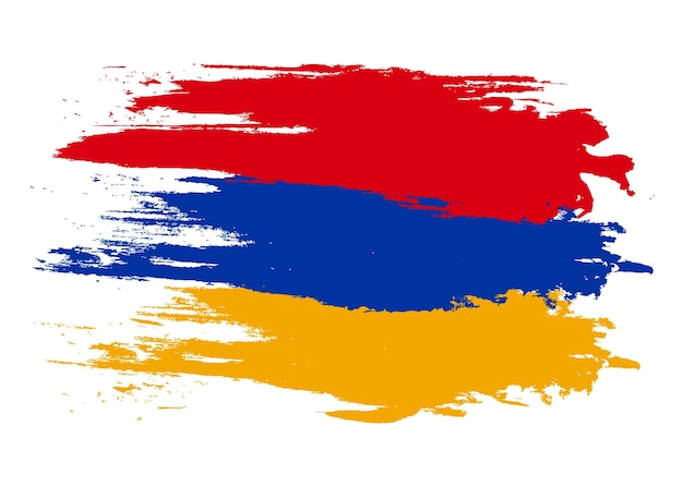 Bandeira da armênia pinceladas de grunge em um fundo branco
