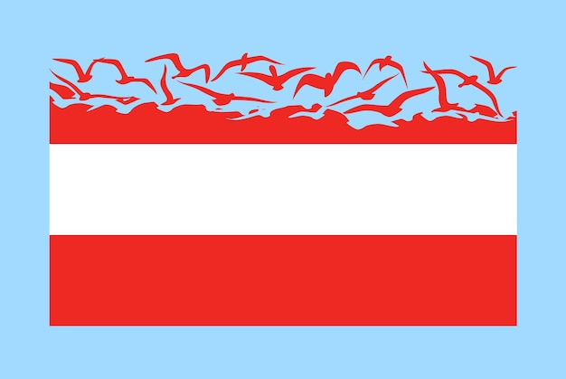 Bandeira da áustria com conceito de liberdade bandeira da áustria se transformando em pássaros voadores vetor