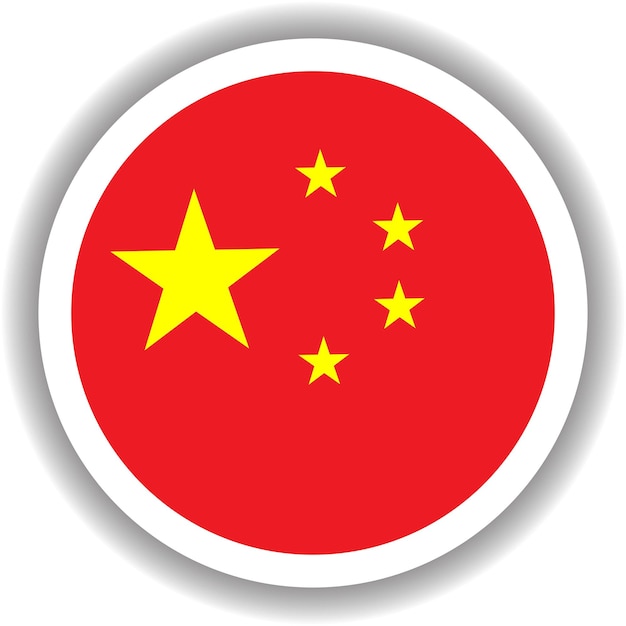 Bandeira da china forma redonda