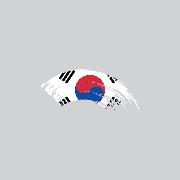 Bandeira da coreia do sul em vetor de pincelada.