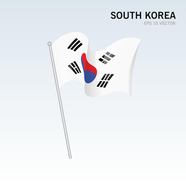 Bandeira da coreia do sul isolada em cinza