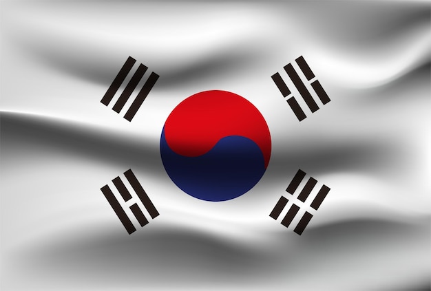 Bandeira da coreia, ilustração vetorial