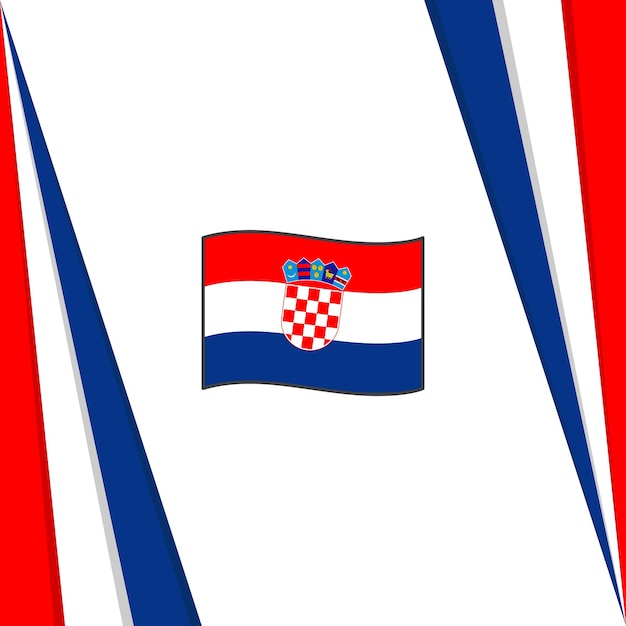 Bandeira da croácia plano de fundo abstrato modelo de design banner do dia da independência da croácia publicação em redes sociais bandeira da croácia
