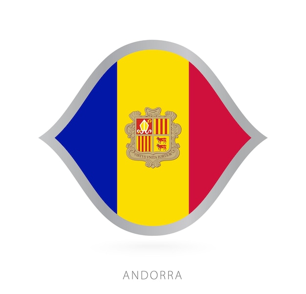 Vetor bandeira da equipe nacional de andorra em grande estilo para competições internacionais de basquete