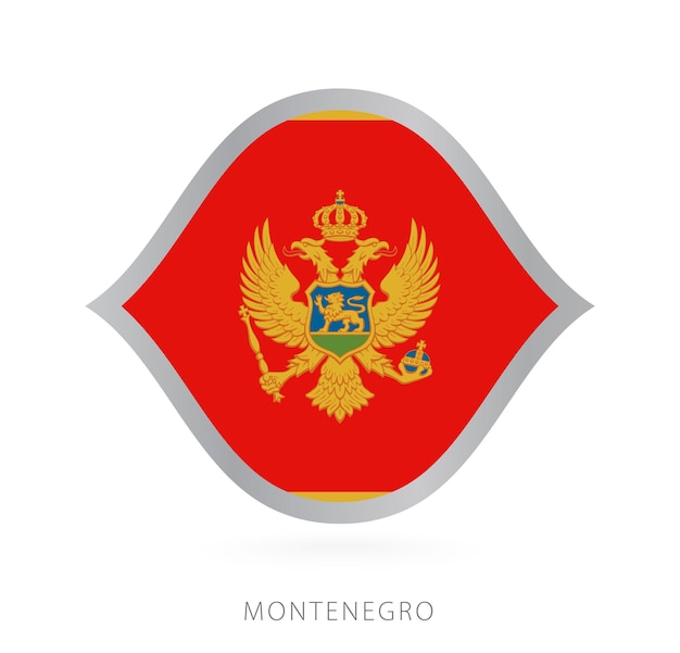 Bandeira da equipe nacional de montenegro em grande estilo para competições internacionais de basquete