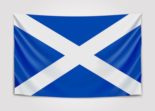 Vetor bandeira da escócia pendurada. escócia.