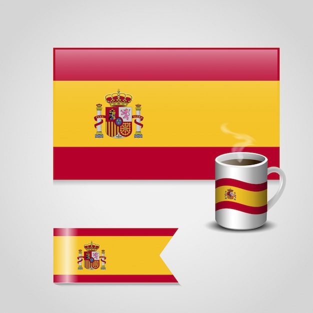 Vetor bandeira da espanha com design elegent