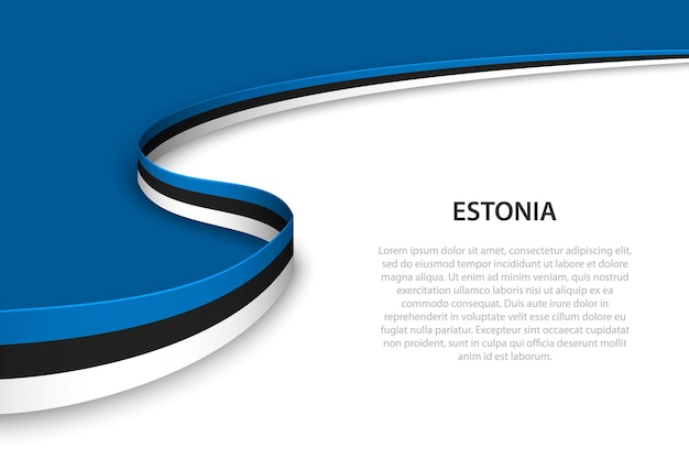 Bandeira da Estônia com fundo copyspace