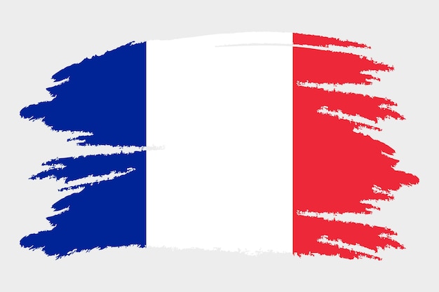 Bandeira da frança em estilo grunge efeito e aquarela