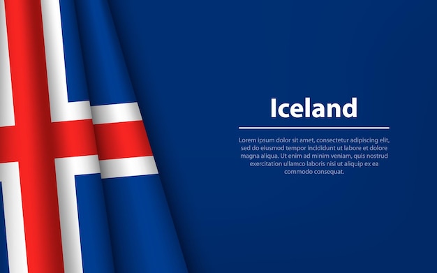 Bandeira da Islândia com fundo copyspace