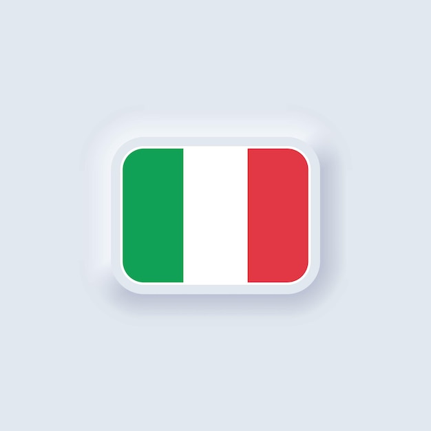 bandeira da Itália. bandeira nacional da itália. símbolo italiano ui ux neumórfico