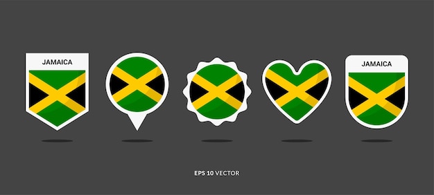 Bandeira da jamaica definir ilustração vetorial