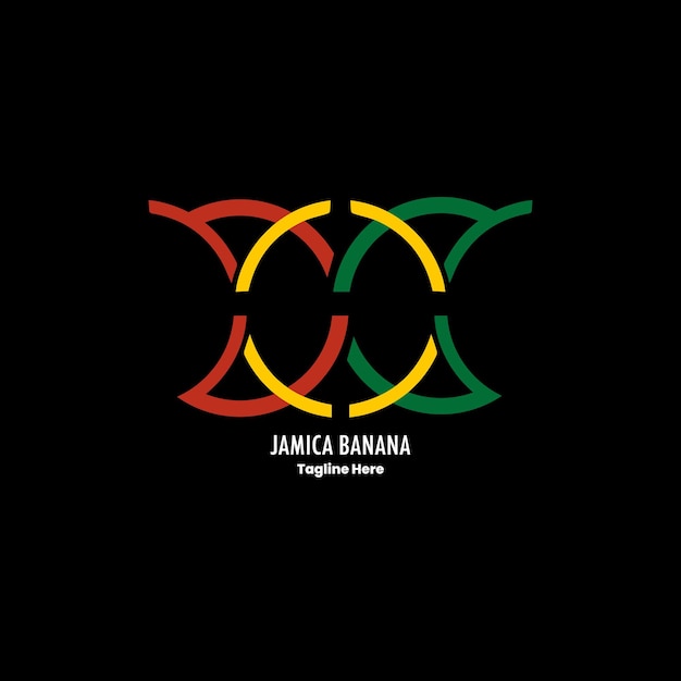 Vetor bandeira da jamaica logotipo de banana para negócios de vetor premium