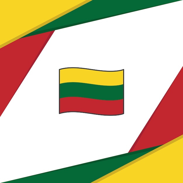 Vetor bandeira da lituânia fundo abstrato modelo de design banner do dia da independência da lituânia publicação de mídia social fundo da lituânia