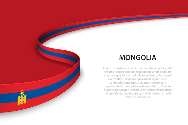 Bandeira da mongólia com fundo copyspace