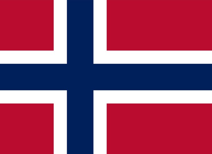 Vetor bandeira da noruega, cores nacionais