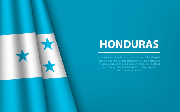 Bandeira da onda de Honduras com fundo copyspace