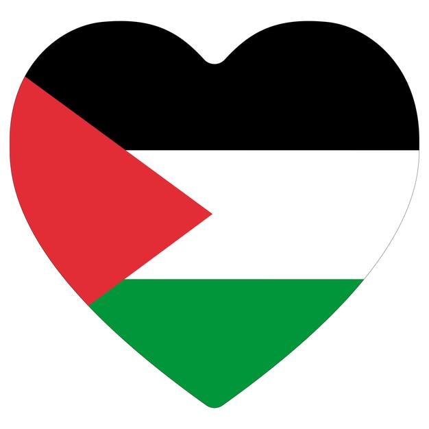 Bandeira da Palestina bandeira da Palestina em forma de coração