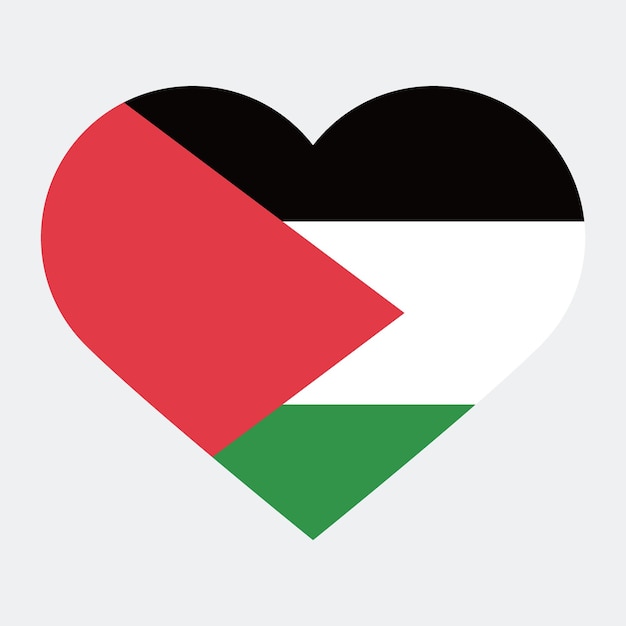 Bandeira da Palestina em forma de coração