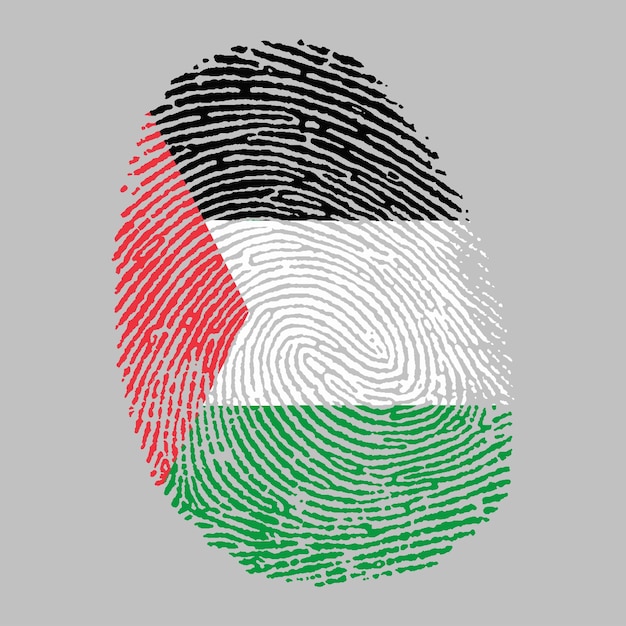 bandeira da palestina na impressão digital
