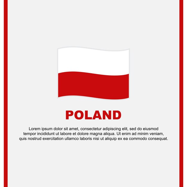 Bandeira da polônia desenho de fundo template bandeira do dia da independência da polônia mídia social post cartoon da polônia
