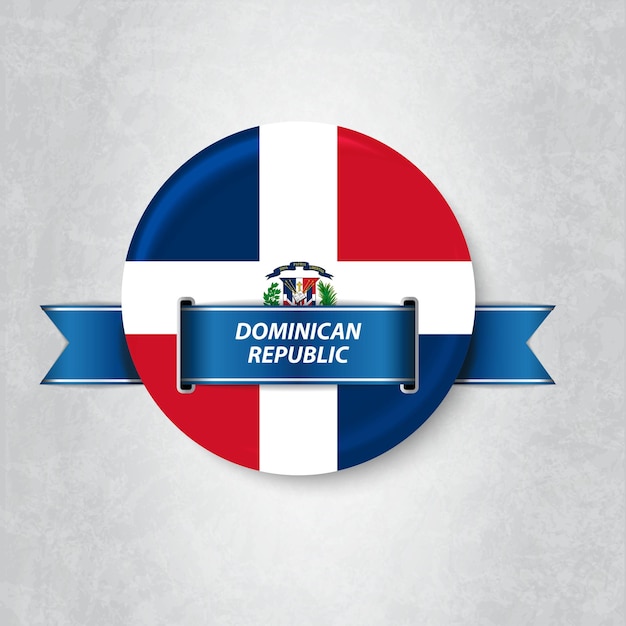 Bandeira da República Dominicana em um círculo