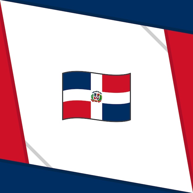 Vetor bandeira da república dominicana plano de fundo abstrato modelo de design banner do dia da independência da república dominicana publicação mídia social dia da independência da república dominicana