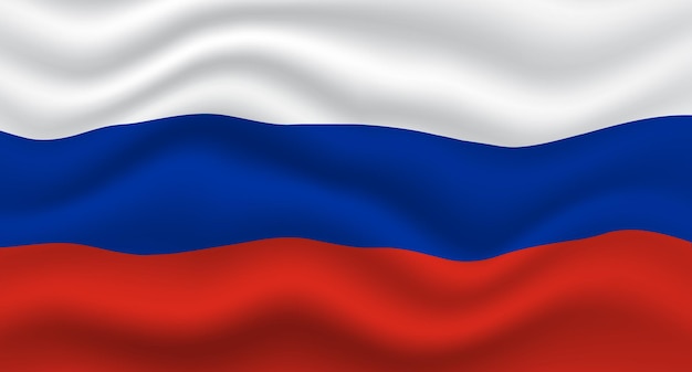 Bandeira da rússia acenou ilustração vetorial realista da ilustração vetorial de bandeira da rússia