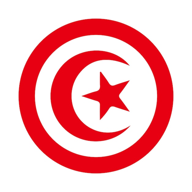 Vetor bandeira da tunísia vetor vermelho bandeira patriótica plana