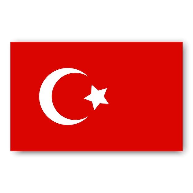 Vetor bandeira da turquia vetor distintivo turco o símbolo da estrela e lua de istambul como símbolos do estado muçulmano