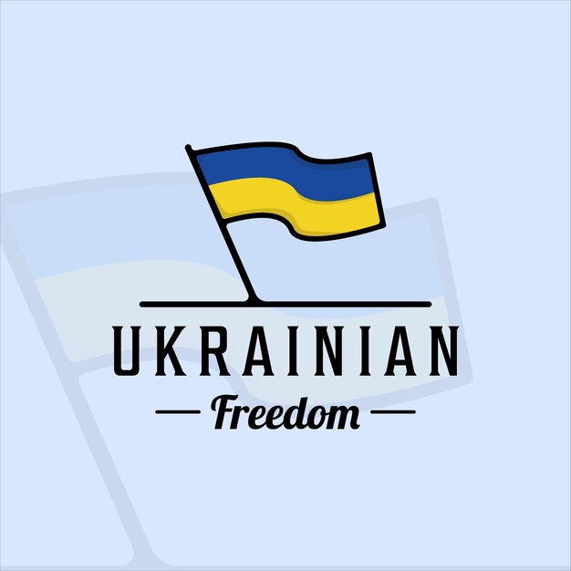 Bandeira da ucrânia logotipo ilustração vetorial modelo ícone design gráfico