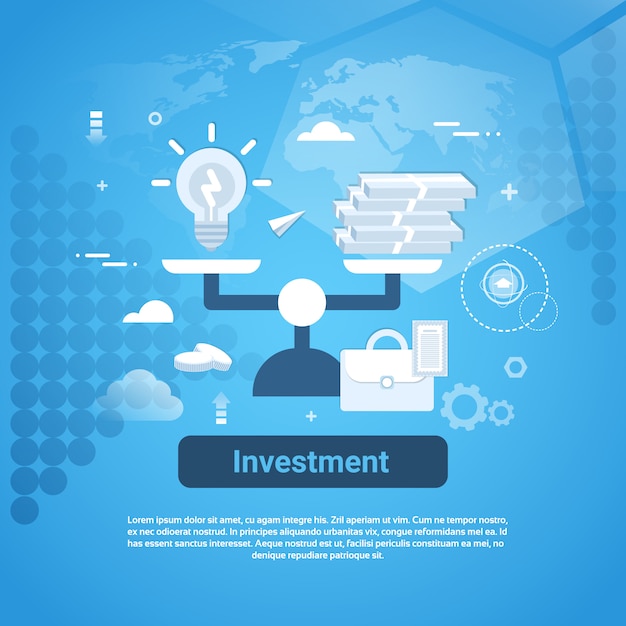 Bandeira da web do negócio do dinheiro do investimento com espaço da cópia