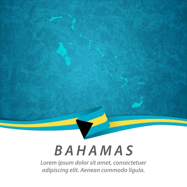 Bandeira das bahamas com mapa central