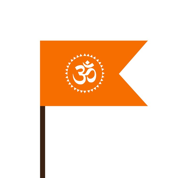 Vetor bandeira de açafrão bhagva zenda com om form vector