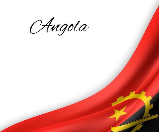 Bandeira de angola em fundo branco.