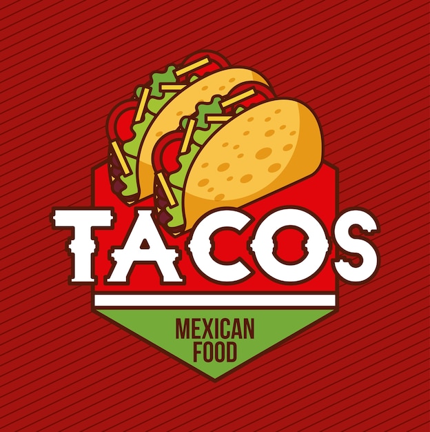 Bandeira de cartões de comida mexicana tacos