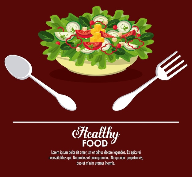 Bandeira de comida saudável deliciosa salada