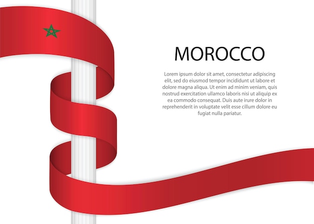 Bandeira de esboço desenhado de mão de Marrocos. ícone de vetor de estilo doodle