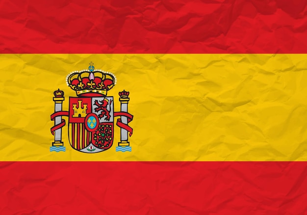 Bandeira de Espanha papel amassado