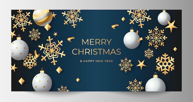 Bandeira de férias com decorações de Natal