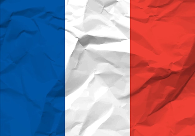 Bandeira de frança de papel amassado