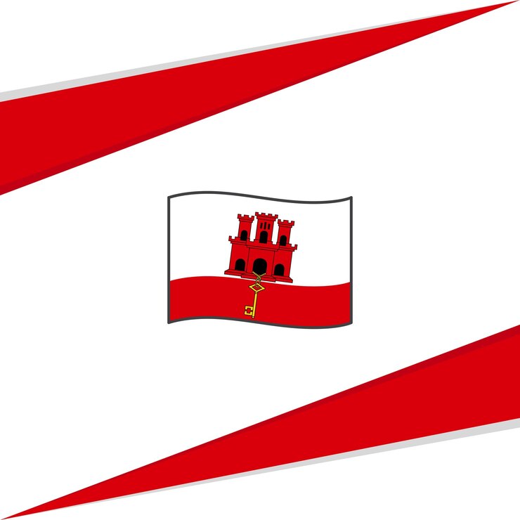 Vetor bandeira de gibraltar abstrato modelo de design de fundo gibraltar dia da independência banner post de mídia social design de gibraltar