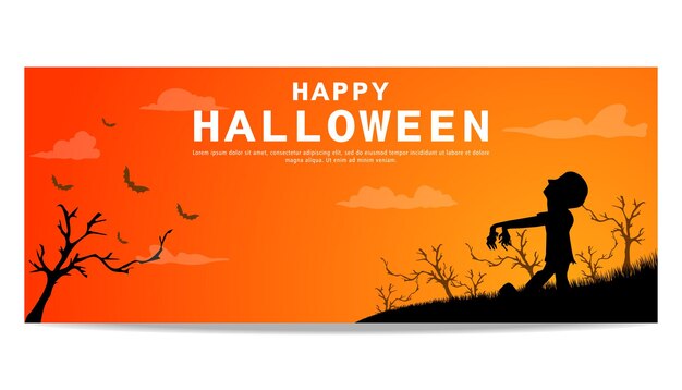 Bandeira de Halloween feliz ou fundo de convite para uma festa