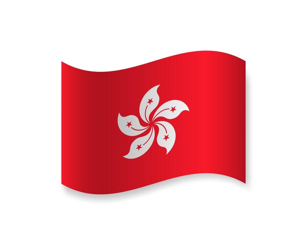 Vetor bandeira de hong kong ícone plano elemento vetorial ondulado melhor para aplicativos móveis ui e web design